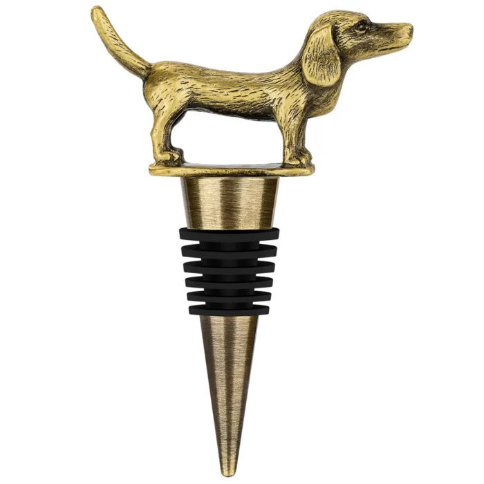 Wine Bottle Stopper Dachshund Dog with bag