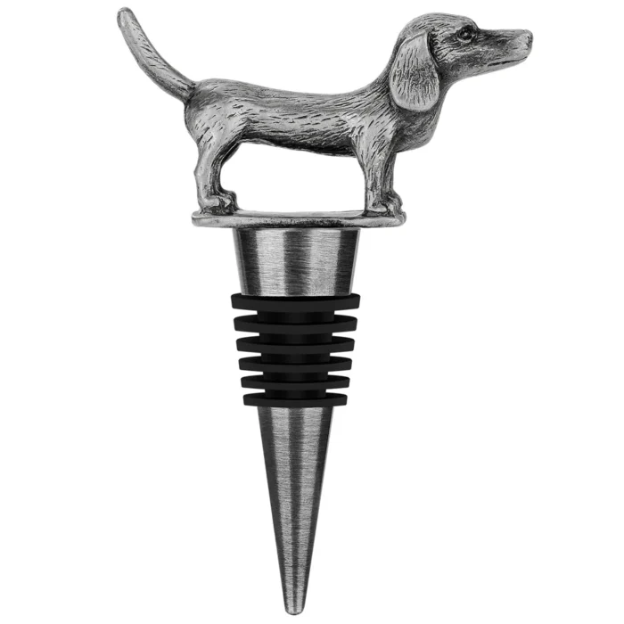 Wine Bottle Stopper Dachshund Dog with bag