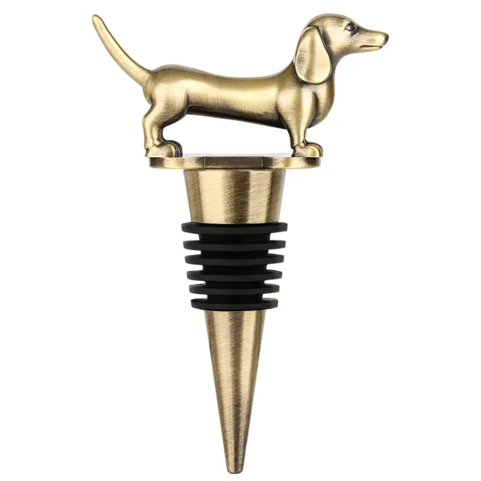 Wine Bottle Stopper Dachshund Dog with bag