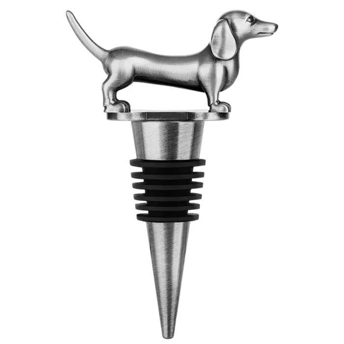 Wine Bottle Stopper Dachshund Dog with bag